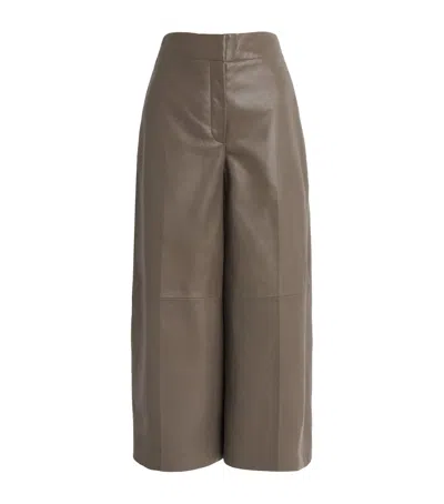 Joseph Nappa Leather Thurlow Trousers In Brown