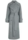 Joseph Navarre Herringbone Wool Coat In Gray