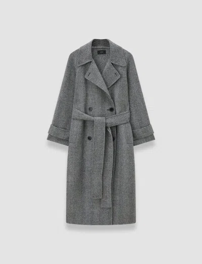 Joseph Navarre Linear Double Face Wool Coat In Multi