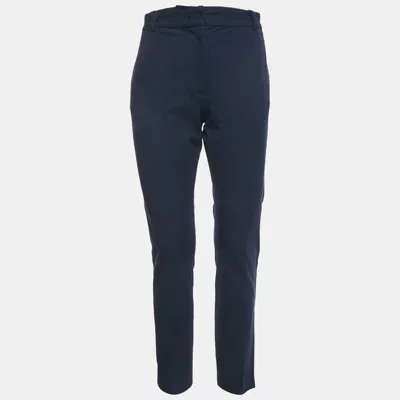 Pre-owned Joseph Navy Blue Cotton Blend Straight Fit Trousers M