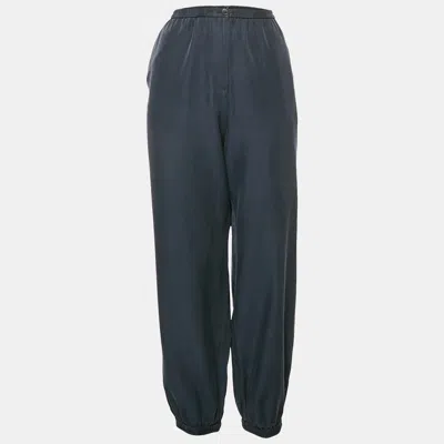 Pre-owned Joseph Navy Blue Cotton Blend Trousers L
