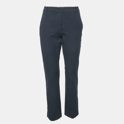 Pre-owned Joseph Navy Blue Stretch Gabardine Trousers M