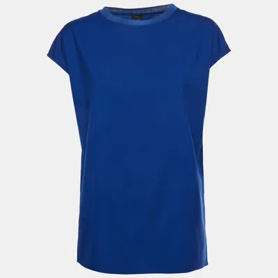 Pre-owned Joseph Navy Blue Virgin Wool Sleeveless Top S