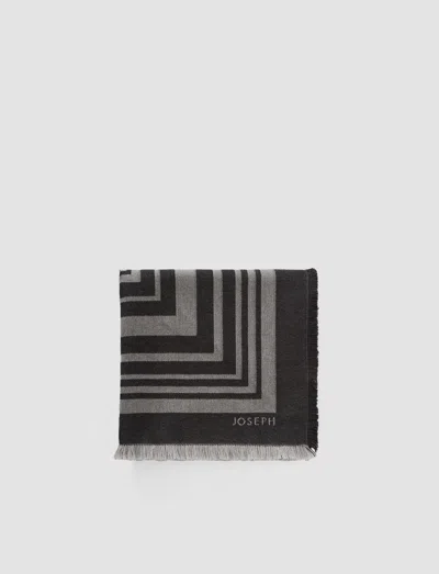 Joseph Neoma Wool Jacquard Scarf In Grey