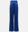 Joseph New Sahel Silk Straight Pants In Blue
