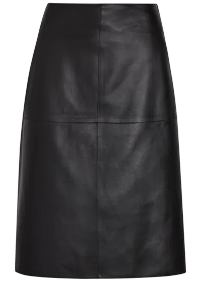 Joseph Niven Panelled Leather Midi Skirt In Black