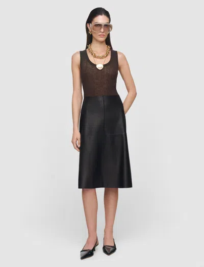 Joseph Niven Soft Nappa Leather Skirt In Multi