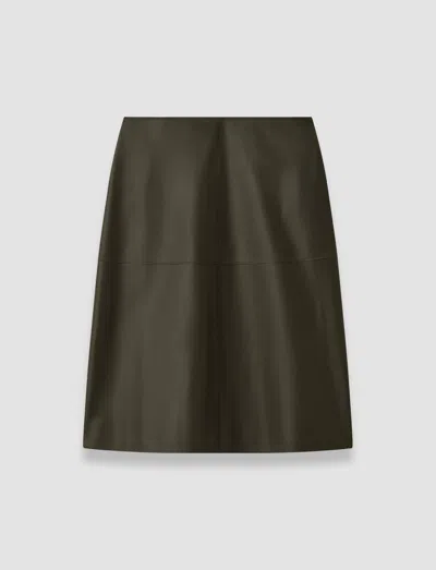 Joseph Niven Soft Nappa Leather Skirt In Green
