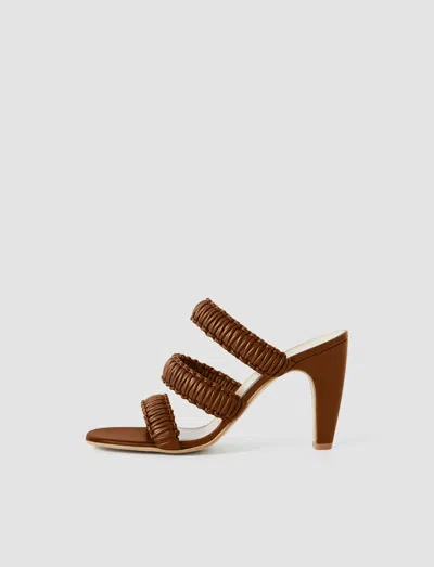 Joseph Noor Braided Leather High Heel Sandals In Brown