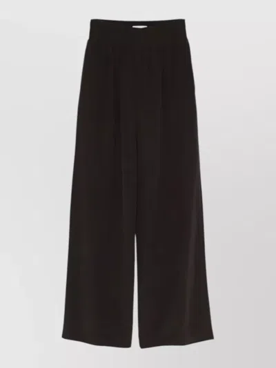 Joseph Nour Satin Twill Pants Wide Leg In Black