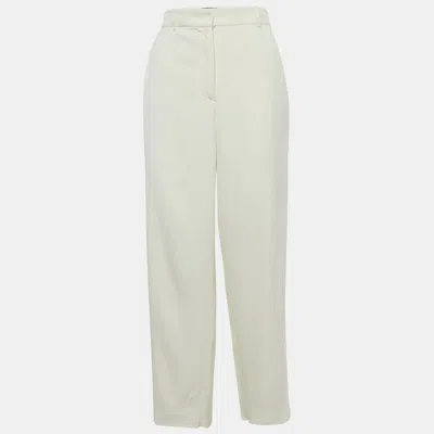 Pre-owned Joseph Off-white Crepe Linen Trousers M