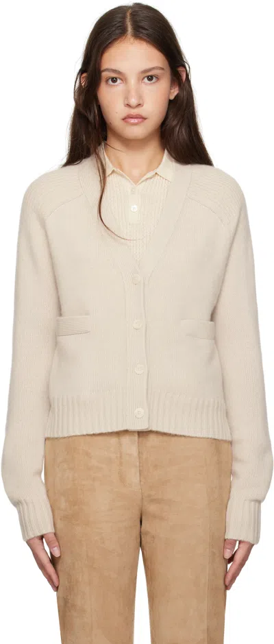 Joseph Off-white Open Cashmere Cardigan In 1274 Oat