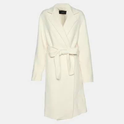 Pre-owned Joseph Off White Wool & Cashmere Cenda Double Face Coat M