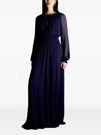 Joseph Olivia Crinkle-effect Dress In Blue