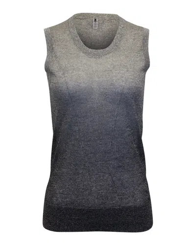 Joseph Ombre Lurex Dip Dye Top In Silver Viscose In Grey