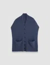 Joseph Open Cashmere Button Scarf In Harbour
