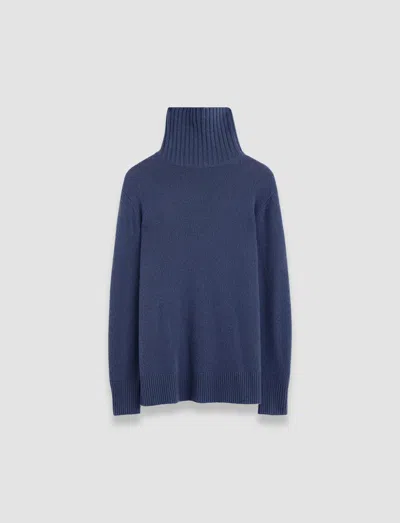 Joseph Open Cashmere High Neck Jumper In Harbour