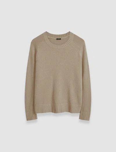 Joseph Open Cashmere Round Neck Jumper In Escargot