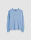 Joseph Open Cashmere Round Neck Jumper In Faded Sky