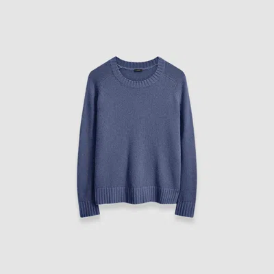 Joseph Open Cashmere Round Neck Jumper In Harbour
