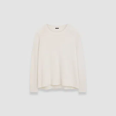Joseph Open Cashmere Round Neck Jumper In Oat