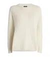 Joseph Open Cashmere Round-neck Sweater In Ivory
