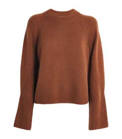 Joseph Open Cashmere Sweater In Brown