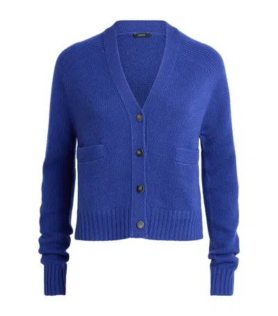 Joseph Open Cashmere V-neck Cardigan In Blue