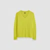 Joseph Open Cashmere V Neck Jumper In Ginkgo