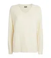 Joseph Open Cashmere V-neck Sweater In Ivory