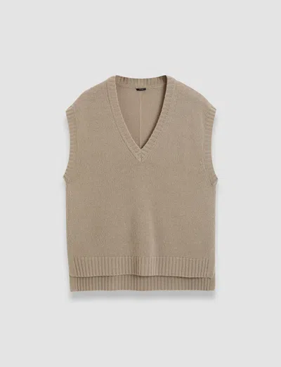 Joseph Open Cashmere Vest In Escargot