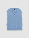 Joseph Open Cashmere Vest In Faded Sky