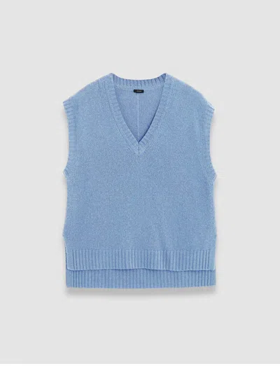 Joseph Open Cashmere Vest In Faded Sky