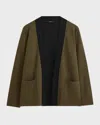 Joseph Open-front Knit Cardigan In Black Combo