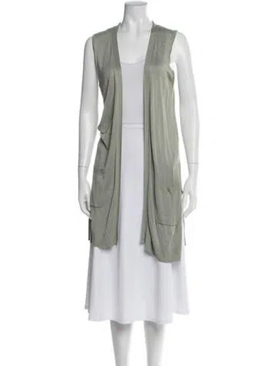 Pre-owned Joseph Open Front Sweater In Green