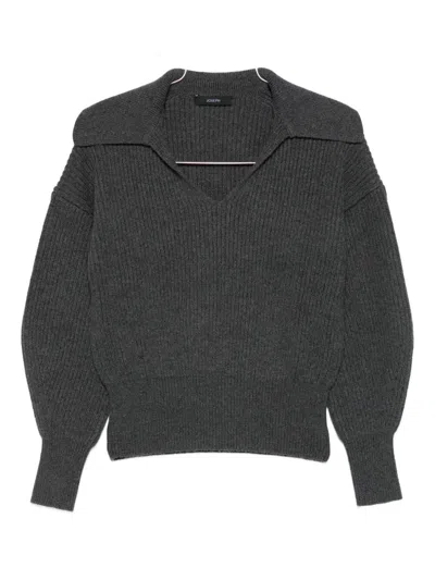 Joseph Open Neck Long Sleeves New Cardigan Stitch Rws In Gray