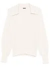 Joseph Open Neck Sweater In White