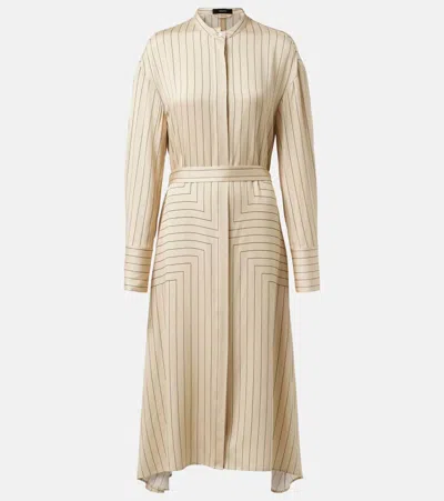 Joseph Orlana Silk-blend Shirt Dress In Sand