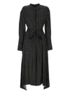 Joseph Orlana Striped Belted Midi Dress In Black