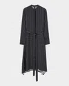 Joseph Orlana Striped Tie-waist Midi Shirtdress In Black