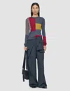 Joseph Overlay Cashair Round Neck Jumper In Gray