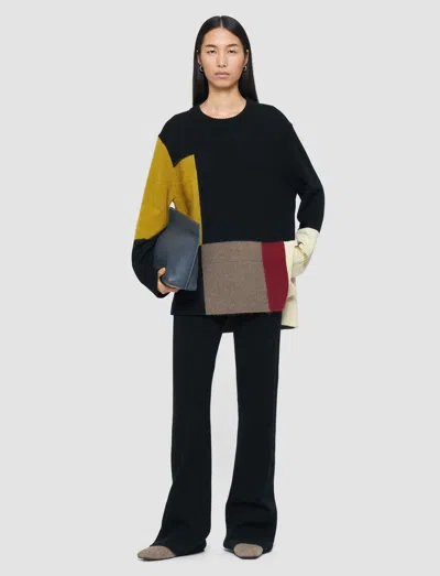 Joseph Overlay Wool Jumper In Blue