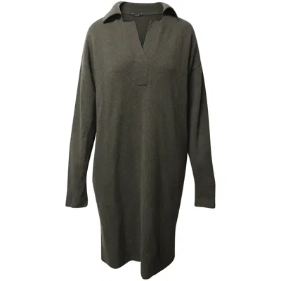 Joseph Oversized Knit Dress In Dark Green Wool