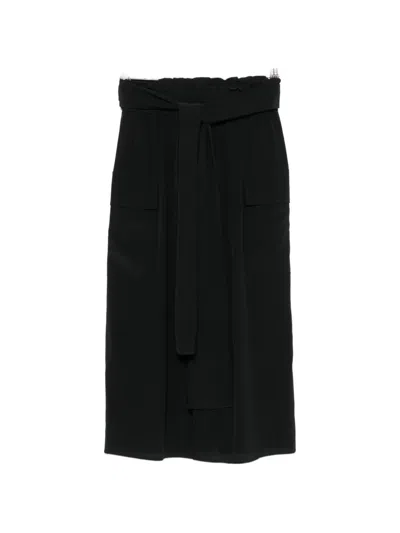 Joseph Paperbag-waist Tie-fastening Midi Skirt In Black