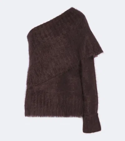 Joseph Parwich One-shoulder Cashmere Sweater In Brown