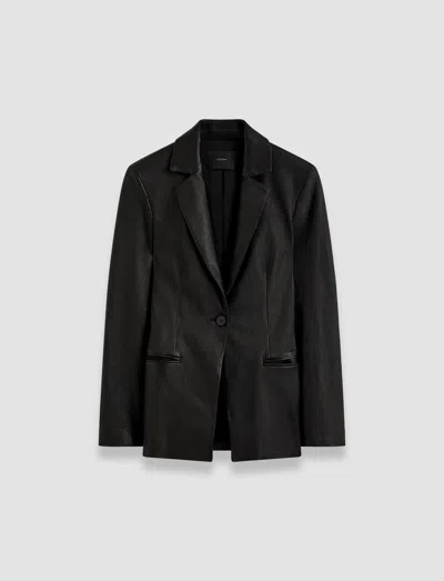 Joseph Pascal Leather Stretch Jacket In Black