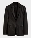Joseph Pascal Leather Stretch Jacket In Black