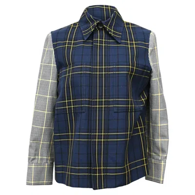 Joseph Patchwork Checked Blazer In Multicolor Cotton