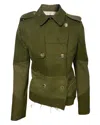 Joseph Patchwork Jacket In Green Cotton In Green