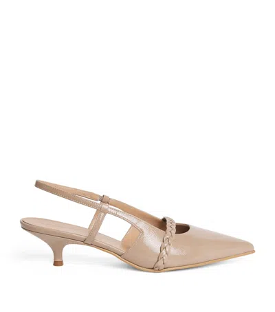 Joseph Patent Leather Anisa Slingback Pumps 30 In Beige